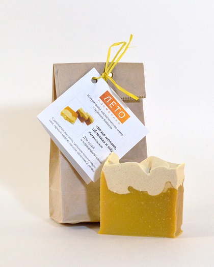 For face Soap "Goat 's milk, sea buckthorn and honey" 